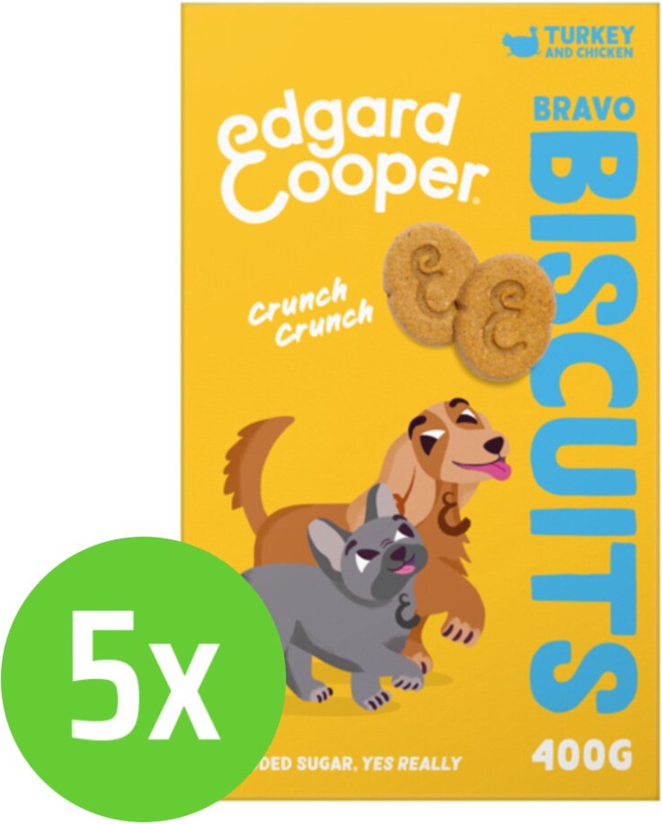 Edgard & Cooper Biscuit Turkey 400 gr - hondensnack - 5 verpakkingen