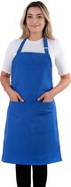 Simple Keukenschort Blauw Professioneel Verstelbaar Keukenschort dames Horecakwaliteit keukenschort vrouw One Size Schort
