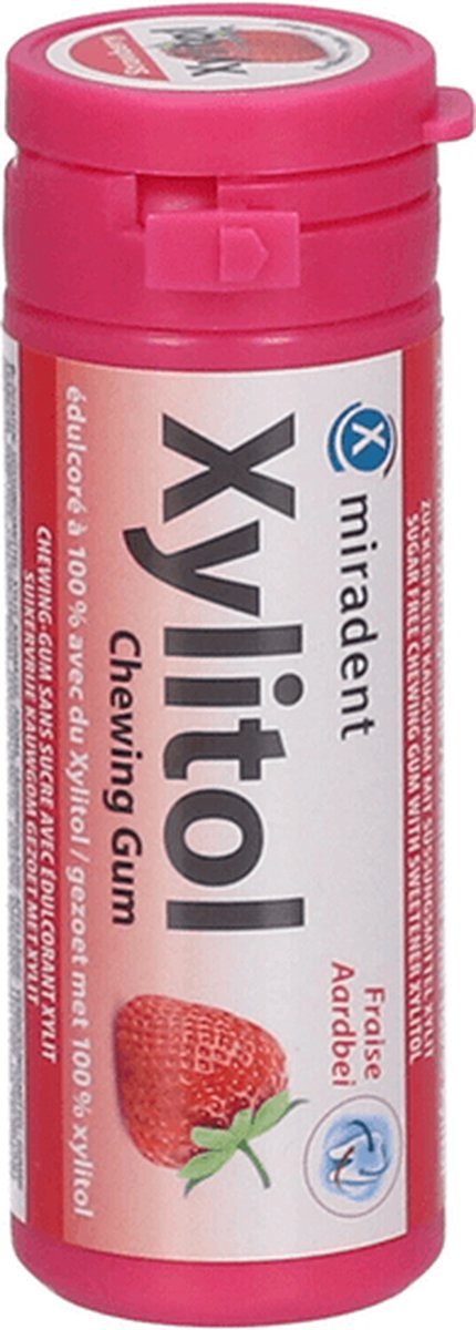 Miradent Xylitol Kauwgom - Aardbei - 30 stuks