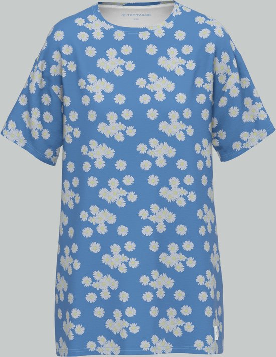 TOM TAILOR - Stretch Cotton - Dames Nachthemd - Blauw - Maat XL