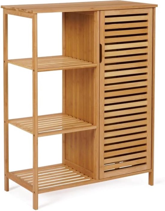 CASARIA® Set van 2 Houten Kasten Rek 5 Legplanken Opbergkast Hout Badkamer Kelder Keuken Planken 135,5x58x27 cm
