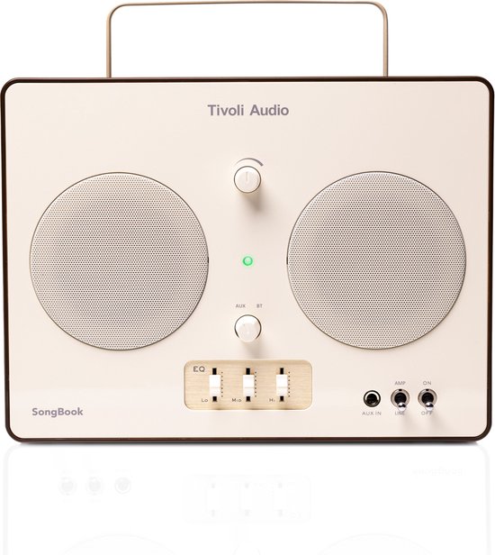 Draagbare Bluetooth speaker Tivoli Audio Songbook crème bruin met analoge EQ en 10 uur batterij