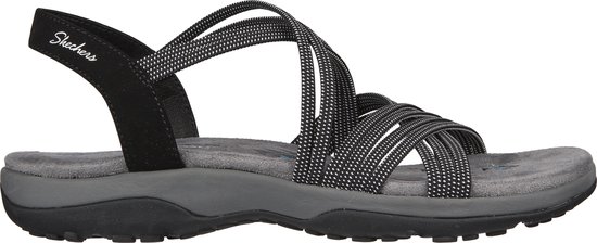 Skechers Reggae Slim - Turn It Up Dames Sandalen - Zwart/Wit - Maat 41