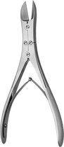 Belux Surgical Instruments / Nagelknipper dubbele transmissie gebogen - roestvrij staal - Voor het knippen van dikkere (krijt) nagels - Rechte bekken+ voetwijl Gratis