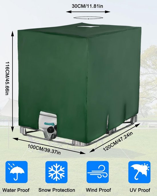 IBC Tankafdekking 1000 l: watertank beschermkap, watertank UV