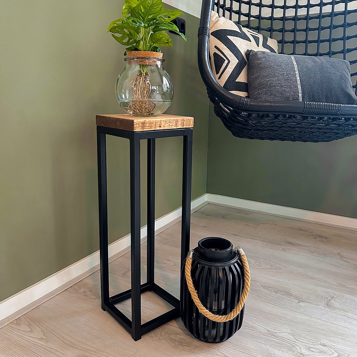 Pilaar/plantentafel "Lexington" - 30 x 30 x 90 cm - Handgemaakt