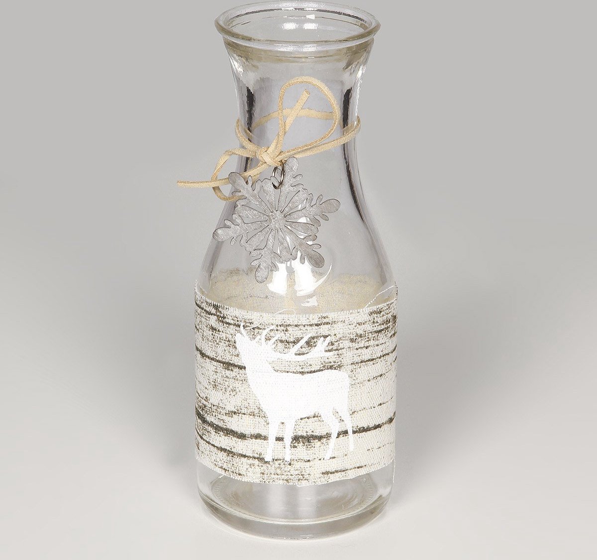 Xmas fles hert - glas - 20 cm