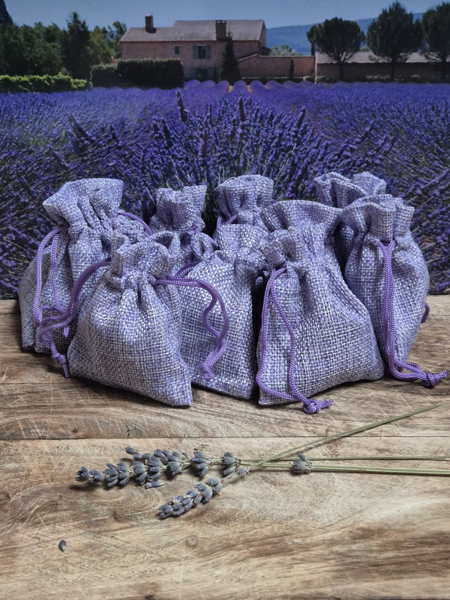 Lavendel geurzakjes met biologische lavendel uit de Provence - 10 stuks à 6 gram linnen - Merkloos