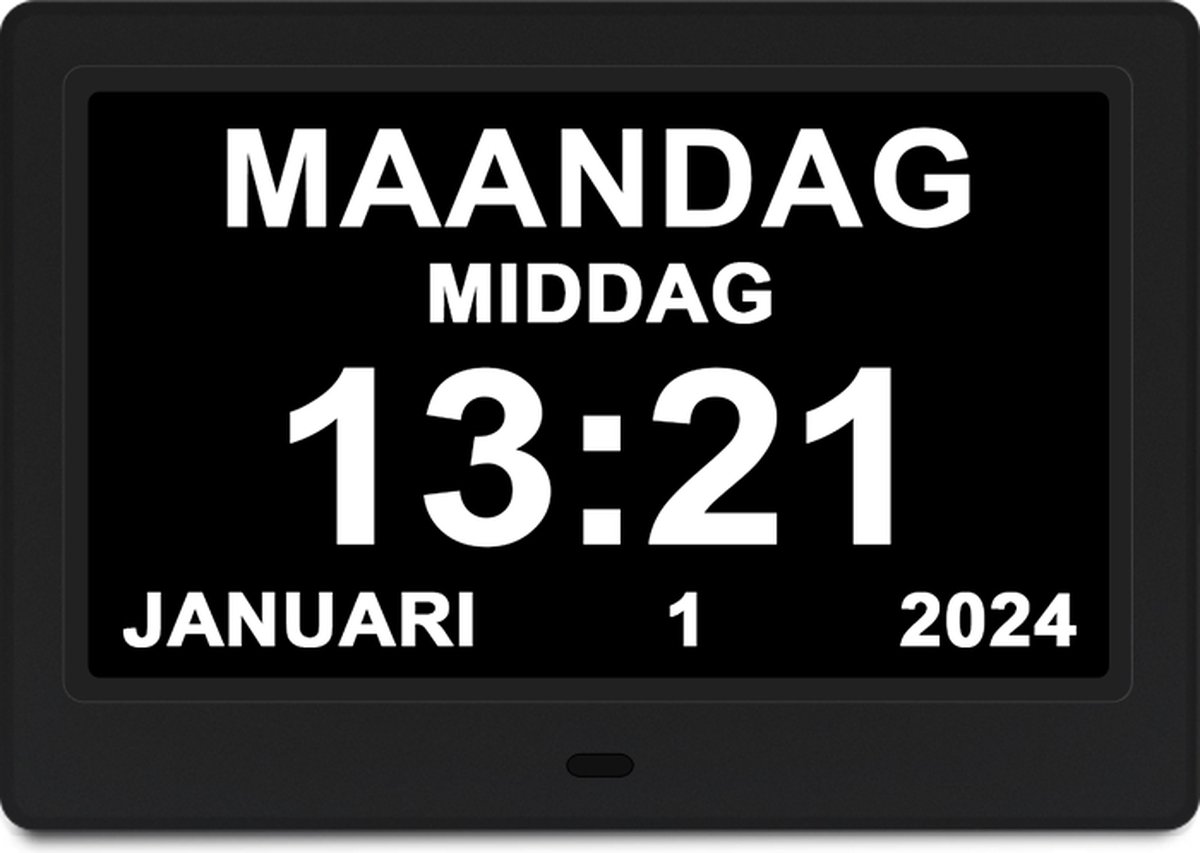 GEASY Dementieklok - Dementieklok met 24 Alarmfuncties - Alzheimer klok Groot Lettertype - Digitale klok 7 Inch - Wandklok met Automatische Dimfunctie - Dementieklok digitaal - Dementie klok analoog op Prijzenvolger.com