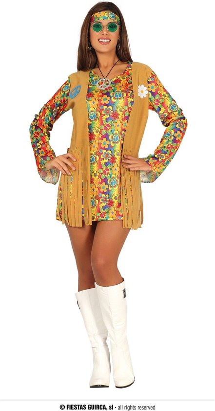 Hippie kostuum (incl. hoofdband)