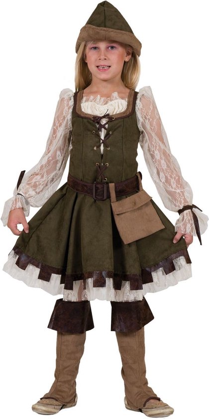 Verkleedpak Lady Marian meisje Robin Hood 152 - Carnavalskleding