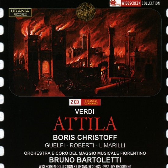 CD-hoes met een afbeelding van een brandende stad. "URANIA RECORDS" en "WIDESCREEN COLLECTION" zijn zichtbaar.