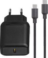 Phreeze USB-C Adapter 25W met Nylon USB-C Kabel - 1 Meter - Zwart - Ondersteunt Super Snel Laden voor S24,S23,S22,S21,S20,Note,Fold,Flip,A54,A55