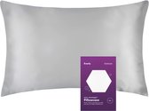 Everly - Ionic+ Advantage™ - taie d'oreiller satin avec argent tissé naturel - 60 x 70 cm - gris