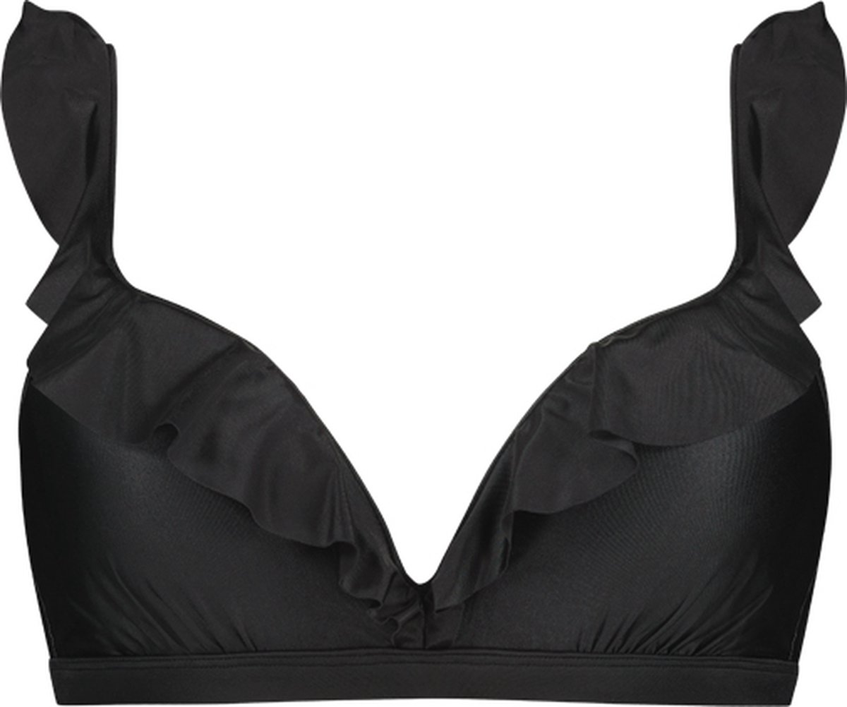 Beachlife Dark Grey ruffle bikinitop