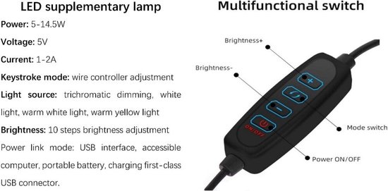 25cm x 20cm Photo Lamp, Set of 2 LED Video Lighting Panels, Set 2800-6500K with USB/Phone Holder, 185cm Dimmable Photography Lighting Set For Portrait/ TikTok (2pcs
