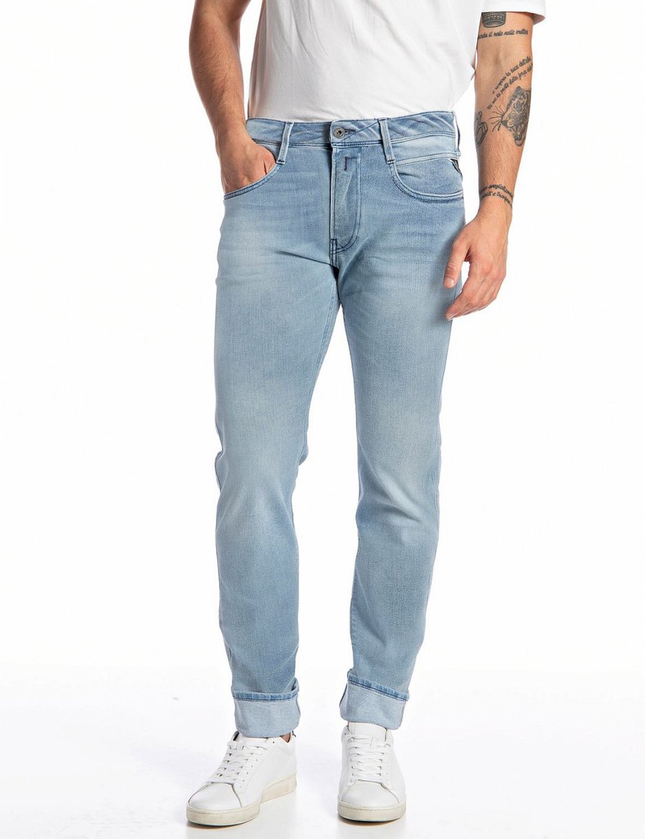 Replay Heren Jeans Broeken ANBASS slim Fit Blauw 38W / 36L Volwassenen