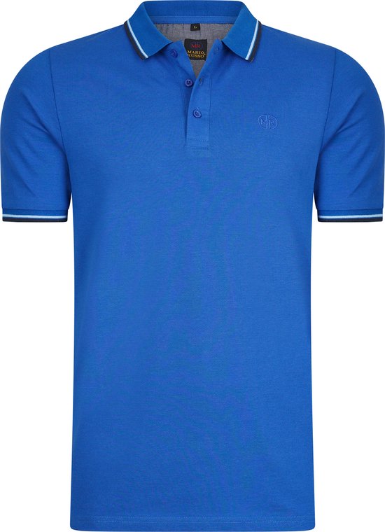 Mario Russo Polo shirt Edward - Polo Shirt Heren - Poloshirts heren - Katoen - Klassiek Blauw