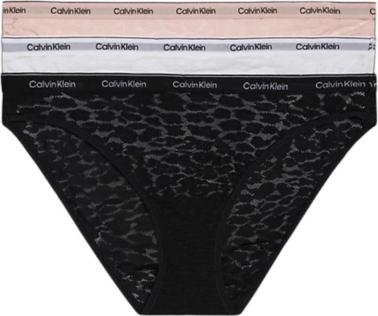 Calvin Klein 3 pack Kanten Slips Dames - Multi - XS