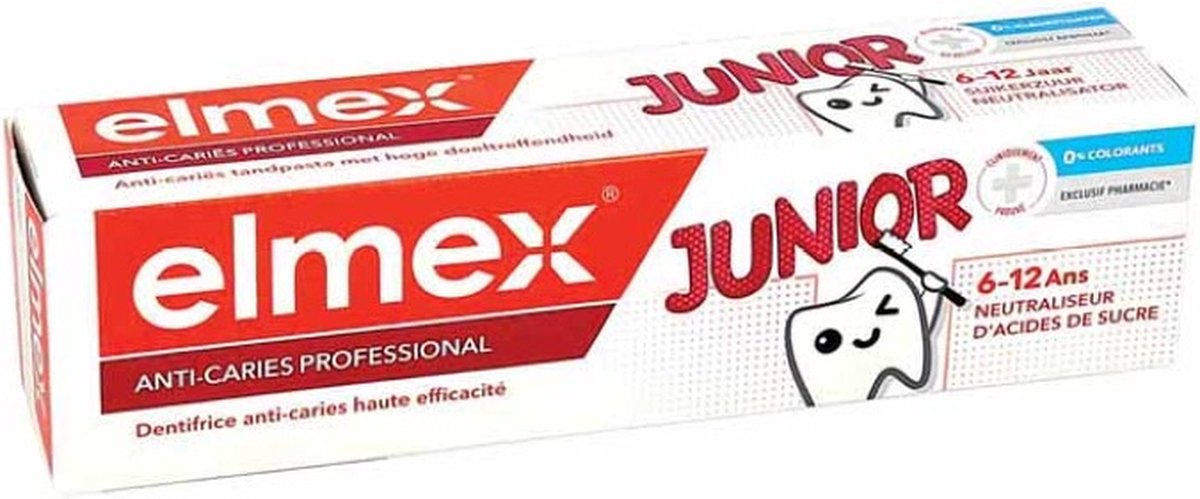 Goedkoopste Elmex Junior Tandpasta Anti-Caries Professional 6-12 jaar (12 x 75ml
