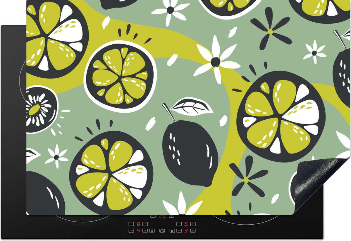 KitchenYeah® Inductie beschermer 76x51.5 cm - Zomer - Bloemen - Fruit - Kookplaataccessoires - Afdekplaat voor kookplaat - Inductiebeschermer - Inductiemat - Inductieplaat mat