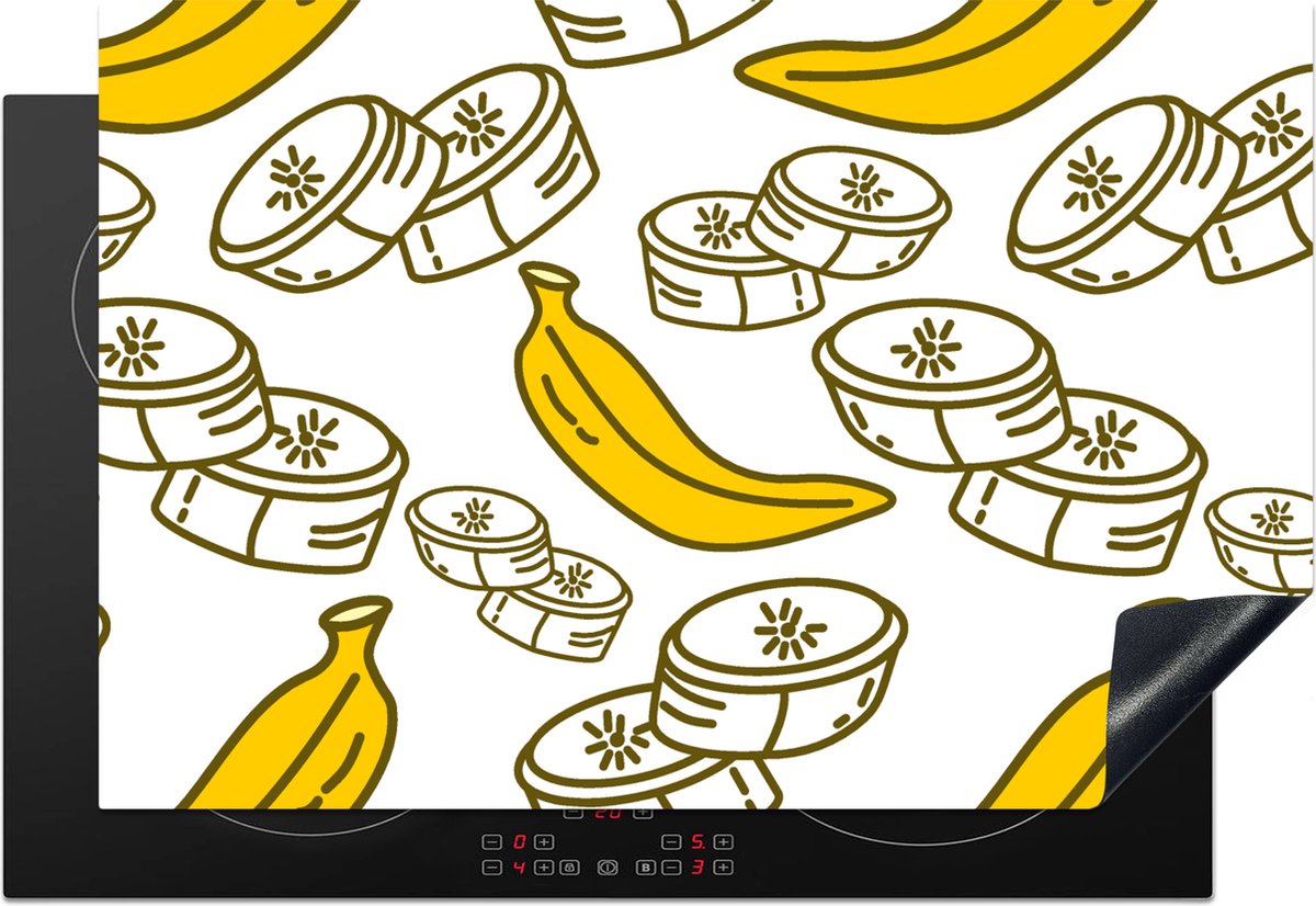KitchenYeah® Inductie beschermer 76x51.5 cm - Banaan - Patronen - Fruit - Kookplaataccessoires - Afdekplaat voor kookplaat - Inductiebeschermer - Inductiemat - Inductieplaat mat