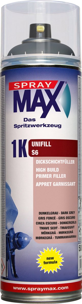 Spuitbus primer donkergrijs vullende grondverf Spraymax 500ml