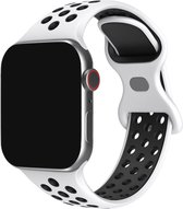 Innerlight® Sport+ - Wit/Zwart - 38/40/41mm - OneSize - Siliconen bandje geschikt voor Apple Watch - Geschikt als Apple watch bandje voor Series 1/2/3/4/5/6/SE/7/8/9