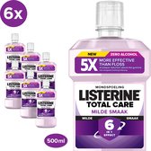 Bol.com LISTERINE Extra Milde Smaak - mondwater - zonder alcohol - helpt bacteriën verwijderen - 6 x 500ml aanbieding
