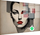 Vrouw portret poster - Vrouwen poster - Muurdecoratie abstract - Moderne posters - Slaapkamer posters - Slaapkamer wanddecoratie - 120 x 80 cm