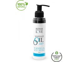 Tasty Love Vanilla Ice Cream Massageolie - Sensuele Verwennerij en Puur Genot zonder Kunstmatige Toevoegingen 100% Natuurlijk- Langdurige Hydratatie - Erotische Massageolie voor Ultiem Genot!
