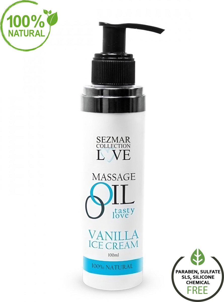 Goedkoopste Tasty Love Vanilla Ice Cream Massageolie - Sensuele Verwennerij en Puur Genot zonder Kunstmatige Toevoegingen 100 Natuurlijk- Langdurige Hydratatie - Erotische Massageolie voor Ultiem Genot!