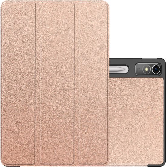 Étui pour Lenovo Tab P12, étui rigide, étui de livre avec découpe, adapté pour Lenovo Pen - Or rose
