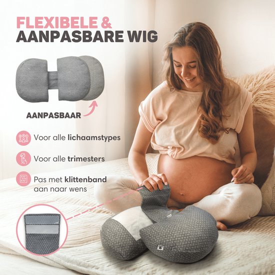 Vulpes Goods® BabyCare - Zwangerschapskussen - Zijslaapkussen - 3-in-1 - Aanpasbaar - Body Pillow / Lichaamskussen / Voedingskussen - Uniek W-Vormig design van Vulpes Goods® — afbeelding 2