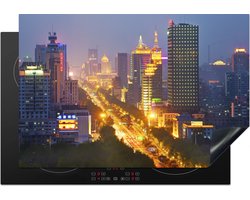 KitchenYeah® Inductie beschermer 76x51.5 cm - Schitterende verlichting in de starten van de Chinese stad Changchun - Kookplaataccessoires - Afdekplaat voor kookplaat - Inductiebeschermer - Inductiemat - Inductieplaat mat