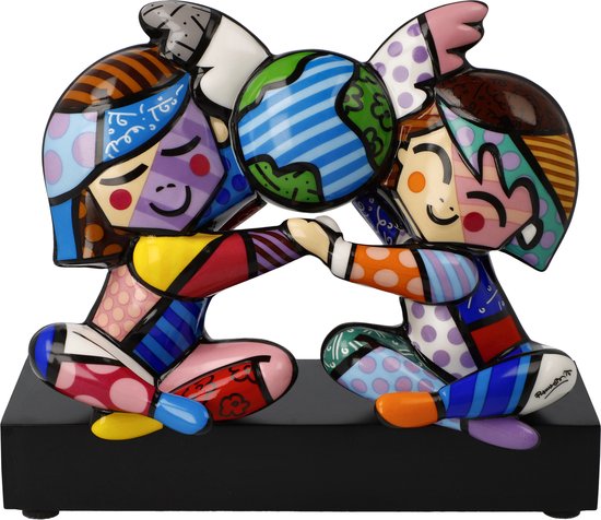 Goebel - Romero Britto | Decoratief beeld / figuur Children of the World | Porselein - Pop Art - 15cm