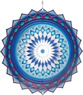 Roestvrijstalen windspel – Mandala Assam – Ø 250 mm – licht draaiende windmobiel met briljante kleuren en fijne patronen – inclusief ophanging – aantrekkelijke ruimte-, raam- en tuindecoratie