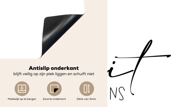 KitchenYeah® Inductie beschermer 75x52 cm - Spreuken - Quotes - Shit happens - Wit - Shit - Kookplaataccessoires - Afdekplaat voor kookplaat - Inductiebeschermer - Inductiemat - Inductieplaat mat