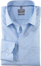 OLYMP comfort fit overhemd - structuur - lichtblauw - Strijkvrij - Boordmaat: 44