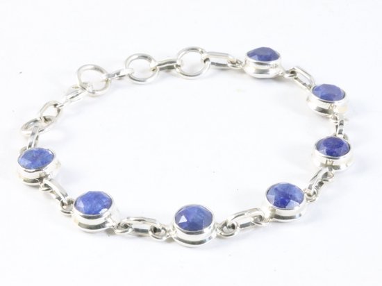 Bracelet en argent avec saphir bleu