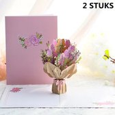 Grande carte de vœux 3D avec un bouquet de Fleurs- Comprend une enveloppe - parfaite pour diverses occasions