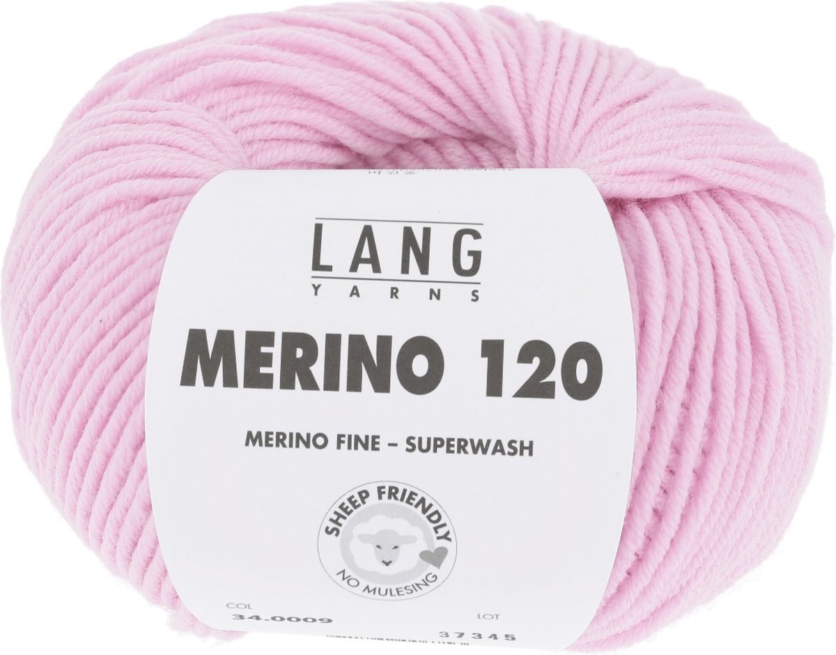 Lang Yarns Merino 120 - 09 lichtroze - Merinowol Garen
