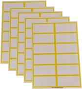 Ace Verpakkingen - Etiketten Stickers Blanco Kleur Geel - 60 Etiketten - Labels - 100 × 47mm - Met schrijfvlak - Zonder lijmresten - Geschikt voor school/kantoor/verhuizen