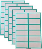Ace Verpakkingen - Etiketten Stickers Blanco Kleur Groen - 60 Etiketten - Labels - 100 × 47mm - Met schrijfvlak - Zonder lijmresten - Geschikt voor school/kantoor/verhuizen