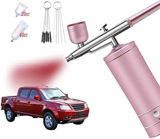 Handheld Airbrush Kit, Oplaadbare Handheld Draadloze Draagbare Make-up Airbrush Set, Mini Air Compressor Airbrush Kit voor Make-up, Cake Decoratie, Model Kleuring, Manicure, Tatoeage, Kunst Tekening (Groen