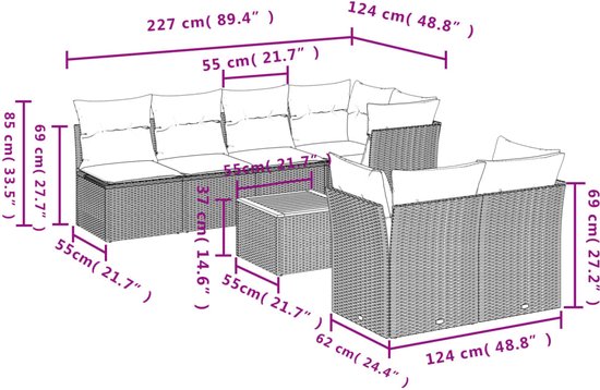 vidaXL-8-delige-Loungeset-met-kussens-poly-rattan-beige