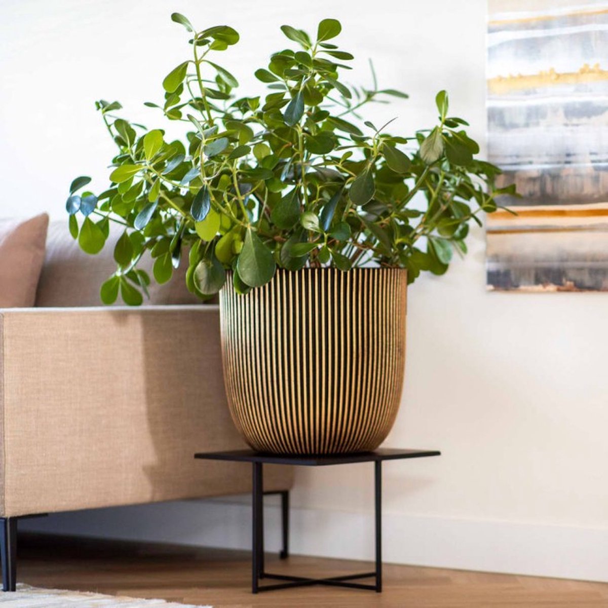 Capi Europe Flower Pot bowl Groove NL - 35x34 - Gold