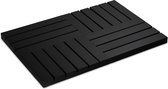 badmat bamboe - 61 x 40 cm - antislip - zwart