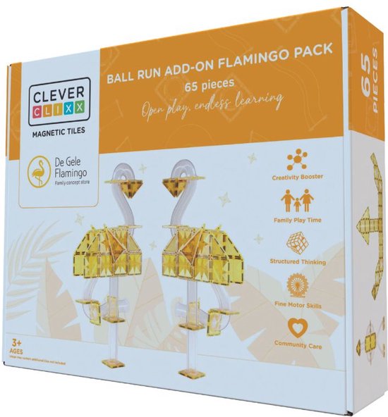 Cleverclixx Add-On Ball Run Flamingo Pack | 65 Stuks