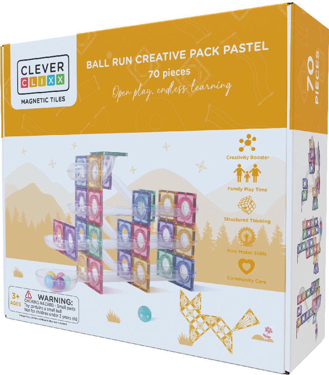 Cleverclixx Ball Run Creative Pack Pastel | 70 Stuks